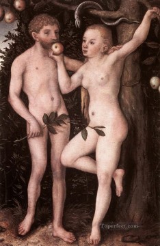 クラシックヌード Painting - アダムとイブ 1538 年の宗教的なルーカス・クラナハ長老のヌード
